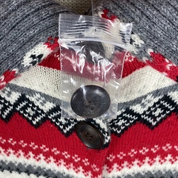 Eddie Bauer Wool Blend Nordic Button Cardigan Size Medium - Picture 4 of 7